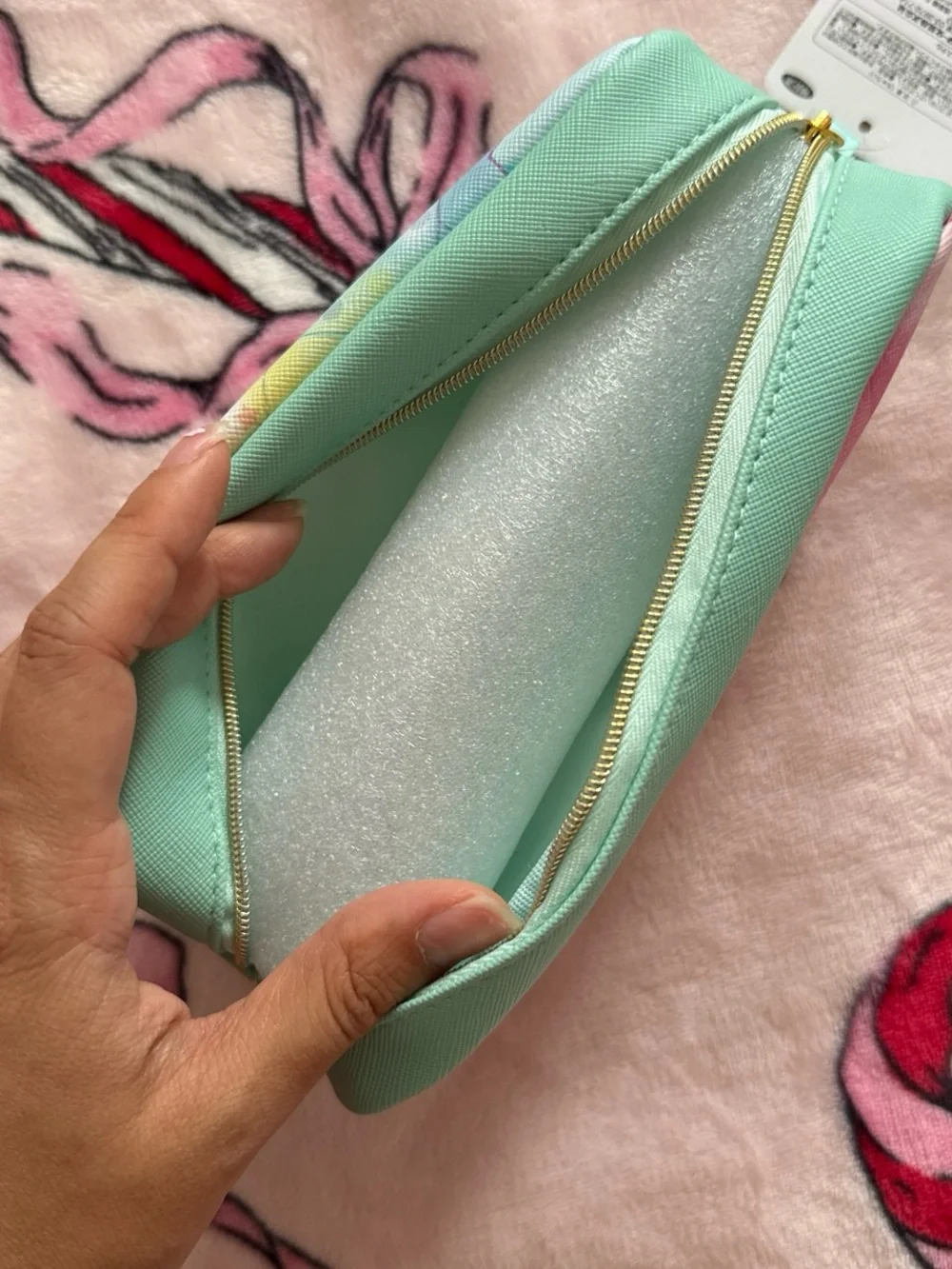 NWT Japan Disney Chip and Dale green pencil case pouch